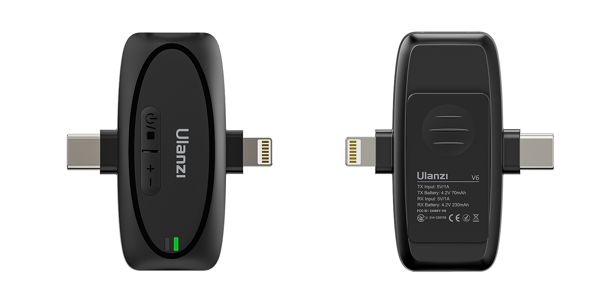 Zestaw do bezprzewodowej transmisji dźwięku Ulanzi V6 - USB-C + Lightning